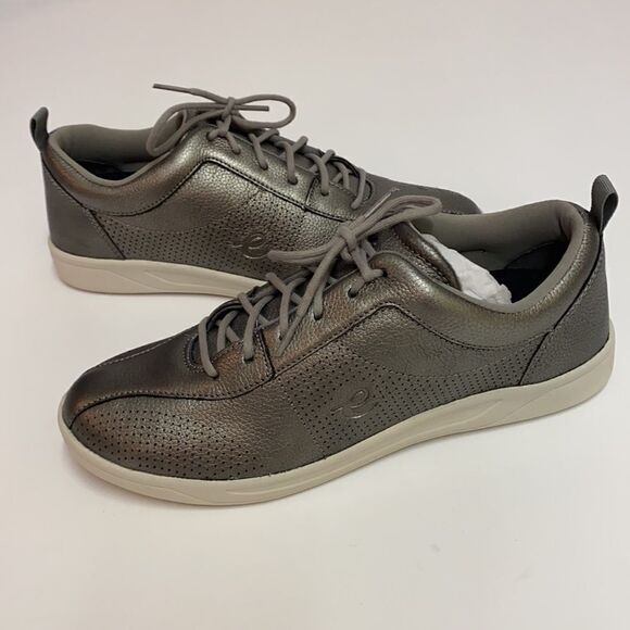 Easy Spirit Freney Dk Grey Metallic Leather Shoes B16B - Picture 2 of 9